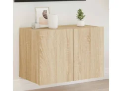 vidaXL TV-Wandschrank mit LED-Leuchten Sonoma-Eiche 60x35x41 cm