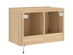 vidaXL TV-Wandschrank mit LED-Leuchten Sonoma-Eiche 60x35x41 cm