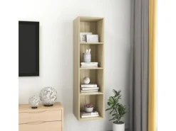 Wohnwände|TV-Wände^vidaXL TV-Wandschrank Sonoma-Eiche 37x37x142,5 cm Holzwerkstoff