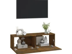 TV-Wände^vidaXL TV-WandSchränke 2 Stk. Räuchereiche 100x30x30 cm Holzwerkstoff Modell 1