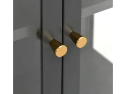 vidaXL Vitrine Anthrazit 90x40x180 cm Stahl und Gehärtetes Glas