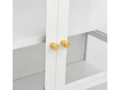 vidaXL Vitrine Weiß 90x40x180 cm Stahl und Gehärtetes Glas