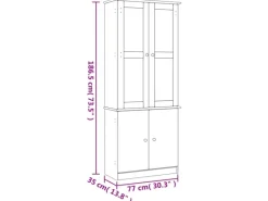 vidaXL Vitrinenschrank ALTA 77x35x186,5 cm Massivholz Kiefer 353950