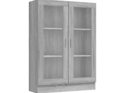 Vitrinen^vidaXL Vitrinenschrank Grau Sonoma 82,5x30,5x115 cm Holzwerkstoff