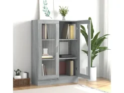 Vitrinen^vidaXL Vitrinenschrank Grau Sonoma 82,5x30,5x115 cm Holzwerkstoff