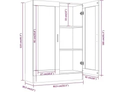 Vitrinen^vidaXL Vitrinenschrank Grau Sonoma 82,5x30,5x115 cm Holzwerkstoff