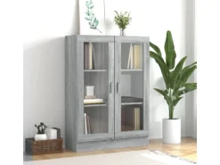 Vitrinen^vidaXL Vitrinenschrank Grau Sonoma 82,5x30,5x115 cm Holzwerkstoff