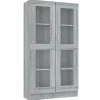 Vitrinen^vidaXL Vitrinenschrank Grau Sonoma 82,5x30,5x150 cm Holzwerkstoff