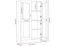 Vitrinen^vidaXL Vitrinenschrank Grau Sonoma 82,5x30,5x150 cm Holzwerkstoff