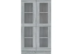 Vitrinen^vidaXL Vitrinenschrank Grau Sonoma 82,5x30,5x150 cm Holzwerkstoff