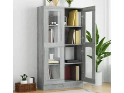 Vitrinen^vidaXL Vitrinenschrank Grau Sonoma 82,5x30,5x150 cm Holzwerkstoff