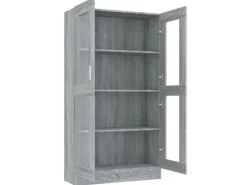 Vitrinen^vidaXL Vitrinenschrank Grau Sonoma 82,5x30,5x150 cm Holzwerkstoff