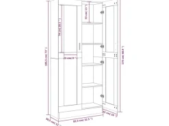 Vitrinen^vidaXL Vitrinenschrank Grau Sonoma 82,5x30,5x185,5 cm Holzwerkstoff