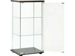 Vitrinen^vidaXL Vitrinenschrank Hartglas Schwarz