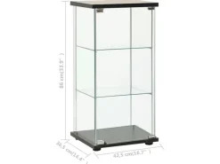Vitrinen^vidaXL Vitrinenschrank Hartglas Schwarz