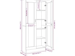 Vitrinen^vidaXL Vitrinenschrank Räuchereiche 82,5x30,5x185,5 cm Holzwerkstoff
