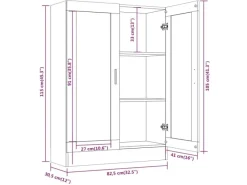 Vitrinen^vidaXL Vitrinenschrank Räuchereiche 82,5x30,5x115 cm Holzwerkstoff