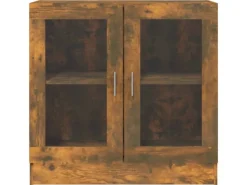 vidaXL Vitrinenschrank Räuchereiche 82,5x30,5x80 cm Holzwerkstoff