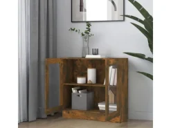 vidaXL Vitrinenschrank Räuchereiche 82,5x30,5x80 cm Holzwerkstoff