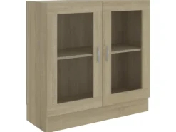 Vitrinen^vidaXL Vitrinenschrank Sonoma-Eiche 82,5x30,5x80 cm Holzwerkstoff