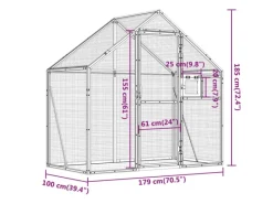 vidaXL Voliere Anthrazit 179x100x185 cm Aluminium