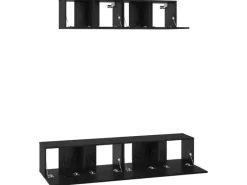 vidaXL Wand TV Schrank 4 Stk Schwarz Eichen-Optik Holzwerkstoff 3393361