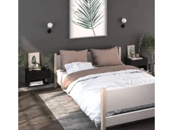 Wandregale|Regale Schwarz^vidaXL Wand-Nachttische 2 Stk Schwarz Holzwerkstoff Modell 4