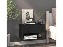 Wandregale|Regale Schwarz^vidaXL Wand-Nachttische 2 Stk Schwarz Holzwerkstoff Modell 4