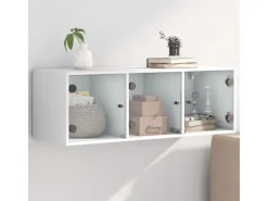 Vitrinen^vidaXL Wandschrank mit Glastüren Weiß 102x37x35 cm