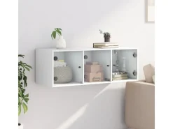 Vitrinen^vidaXL Wandschrank mit Glastüren Weiß 102x37x35 cm