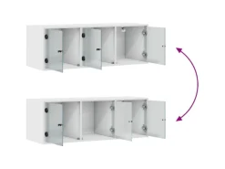 Vitrinen^vidaXL Wandschrank mit Glastüren Weiß 102x37x35 cm
