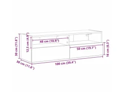 TV-Wände^vidaXL Wand-TV-Schrank 2 Stk 100x30x30cm Holzwerkstoff 862189