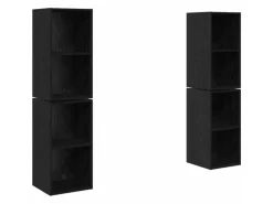 vidaXL Wand-TV-Schrank 4 Stk Schwarz Eichen-Optik 37 x 37 x 72 cm 3393562