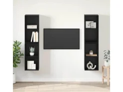 vidaXL Wand-TV-Schrank 4 Stk Schwarz Eichen-Optik 37 x 37 x 72 cm 3393562