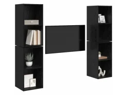 vidaXL Wand-TV-Schrank 4 Stk Schwarz Eichen-Optik 37 x 37 x 72 cm 3393562