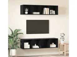 vidaXL Wand-TV-Schrank 4 Stk Schwarz Eichen-Optik 37 x 37 x 72 cm 3393532