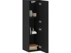 TV-Wände^vidaXL Wand-TV-Schrank Schwarze Eiche 30,5 x 30 x 110 cm Holzwerkstoff 862572