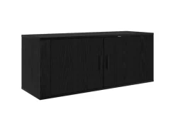 TV-Wände^vidaXL Wand-TV-Schrank Schwarz Eichen-Optik 100 x 34,5 x 40 cm 881155