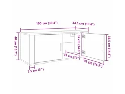 TV-Wände^vidaXL Wand-TV-Schrank Schwarz Eichen-Optik 100 x 34,5 x 40 cm 881155