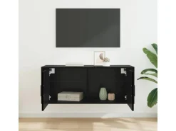 TV-Wände^vidaXL Wand-TV-Schrank Schwarz Eichen-Optik 100 x 34,5 x 40 cm 881155