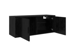 TV-Wände^vidaXL Wand-TV-Schrank Schwarz Eichen-Optik 100 x 34,5 x 40 cm 881155