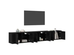 vidaXL Wand-TV-Schrank Set Wandmontiert 3-Tlg Schwarz Eichen-Optik 3415599
