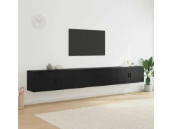 vidaXL Wand-TV-Schrank Set Wandmontiert 3-Tlg Schwarz Eichen-Optik 3415602