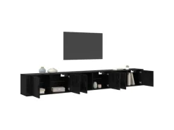 vidaXL Wand-TV-Schrank Set Wandmontiert 3-Tlg Schwarz Eichen-Optik 3415602