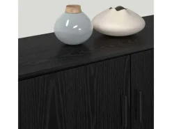 vidaXL Wand-TV-Schrank Set Wandmontiert 3-Tlg Schwarz Eichen-Optik 3415602