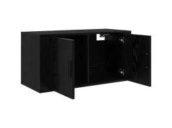 TV-Wände^vidaXL Wand-TV-Schrank Set Wandmontiert 2-Tlg Schwarz Eichen-Optik 3415603