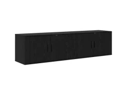 TV-Wände^vidaXL Wand-TV-Schrank Set Wandmontiert 2-Tlg Schwarz Eichen-Optik 3415603