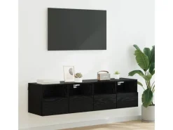 TV-Wände^vidaXL Wand-TV-Schränke 2 Stk Schwarz Eichen-Optik 60 x 30 x 30 cm 882927