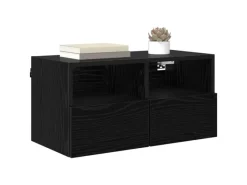 TV-Wände^vidaXL Wand-TV-Schränke 2 Stk Schwarz Eichen-Optik 60 x 30 x 30 cm 882927