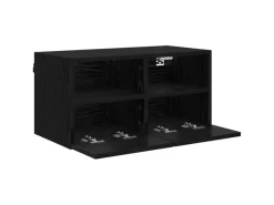 TV-Wände^vidaXL Wand-TV-Schränke 2 Stk Schwarz Eichen-Optik 60 x 30 x 30 cm 882927